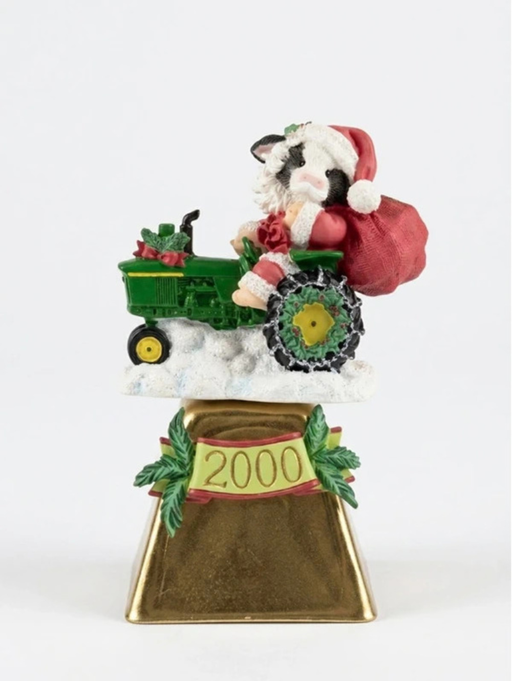 Enesco Mary's Moo Moos Deere Santa John Deere Bell 2000 Limited Ed 725773